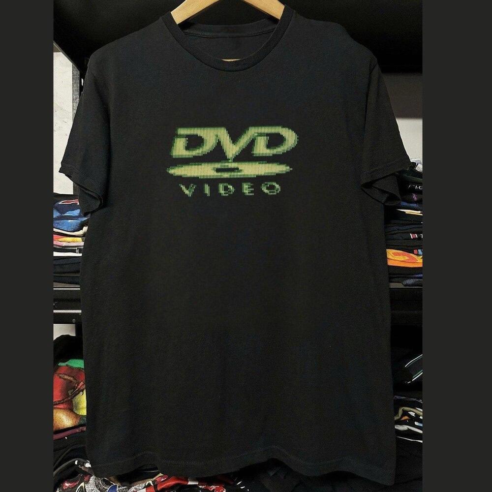 Black Dvd Video Print Cotton T-Shirt